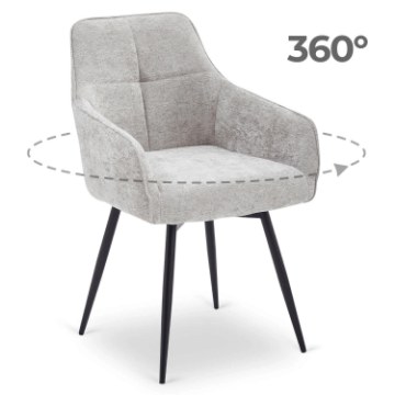 Mebel Elite Вращающееся кресло Larisa, серого цвета, ME.LARISA/P/CZ/TB/K - Home Club