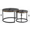 Mebel Elite Набор столиков Aron «Черный мрамор/Золотой», ME.ARON/CZ/ZL/L - Home Club, изображение 7
