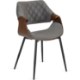 Mebel Elite Стул Dakota, серый/орех, велюр, ME.DAKOTA/P/O/V/K - Home Club