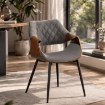 Mebel Elite Стілець Dakota, сірий/горіх, велюровий, ME.DAKOTA/P/O/V/K - Home Club, зображення 2