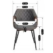 Mebel Elite Стілець Dakota, сірий/горіх, велюровий, ME.DAKOTA/P/O/V/K - Home Club, зображення 6