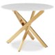 Mebel Elite Стіл Bali зі скла, 100 см, білий мармур/золотий, ME.BALI/BM/ZL/S - Home Club