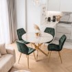 Mebel Elite Стол Bali со стеклянной столешницей, 100 см, белый мрамор/золотой, ME.BALI/BM/ZL/S - Home Club, изображение 2