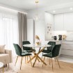 Mebel Elite Стол Bali со стеклянной столешницей, 100 см, белый мрамор/золотой, ME.BALI/BM/ZL/S - Home Club, изображение 3