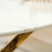 Mebel Elite Стол Bali со стеклянной столешницей, 100 см, белый мрамор/золотой, ME.BALI/BM/ZL/S - Home Club, изображение 4