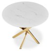 Mebel Elite Стол Bali со стеклянной столешницей, 100 см, белый мрамор/золотой, ME.BALI/BM/ZL/S - Home Club, изображение 5