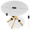 Mebel Elite Стол Bali со стеклянной столешницей, 100 см, белый мрамор/золотой, ME.BALI/BM/ZL/S - Home Club, изображение 6