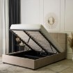 Mebel Elite Ліжко 160x200 Tinga, велюрове, бежеве, ME.TINGA/160/BZ/V/LOZZPOJ - Home Club, зображення 4