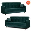 Mebel Elite Комплект из 2 диванов-кроватей Tivoli, зеленый велюр, PPHUE.MATTEO/KRONOS19/Z2/WER - Home Club