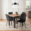 Mebel Elite Комплект: стол Max 80–160 см (дуб Craft/чёрный) и 4 стула Peru (чёрные), W.MAX/DC/CZ/S/PERU/CZ/V/Z4/K - Home Club