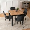 Mebel Elite Комплект: стол Max 80–160 см (дуб Craft/чёрный) и 4 стула Peru (чёрные), W.MAX/DC/CZ/S/PERU/CZ/V/Z4/K - Home Club, изображение 3