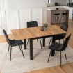 Mebel Elite Комплект: стол Max 80–160 см (дуб Craft/чёрный) и 4 стула Peru (чёрные), W.MAX/DC/CZ/S/PERU/CZ/V/Z4/K - Home Club, изображение 4