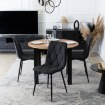 Mebel Elite Комплект: стіл Harry 102–142 см, дуб Craft/чорний, та 4 стільці Robin 2, чорні, W.HARRY/DC/CZ/S/ROBIN2/CZ/T/Z4/K - Home Club