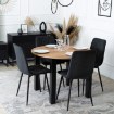 Mebel Elite Комплект: стіл Harry 102–142 см, дуб Craft/чорний, та 4 стільці Robin 2, чорні, W.HARRY/DC/CZ/S/ROBIN2/CZ/T/Z4/K - Home Club, зображення 2