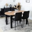 Mebel Elite Комплект: стіл Harry 102–142 см, дуб Craft/чорний, та 4 стільці Robin 2, чорні, W.HARRY/DC/CZ/S/ROBIN2/CZ/T/Z4/K - Home Club, зображення 3