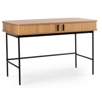 Mebel Elite Письменный стол Trish 120 см с рифленой поверхностью, дуб, ME.TRISH/D/B120 - Home Club