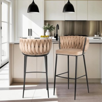 Mebel Elite Стул Flores, бежевый, велюровый, ME.FLORES/BZ/CZ/V/H - Home Club