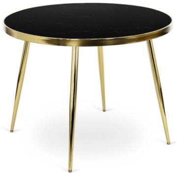 Mebel Elite Стол Tinga 100 см, стеклянный, чёрный/золотой, ME.TINGA/CZ/S - Home Club