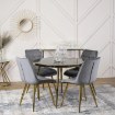 Mebel Elite Стіл Tinga 100 см, скляний, чорно-золотий, ME.TINGA/CZ/S - Home Club, зображення 2