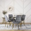 Mebel Elite Стіл Tinga 100 см, скляний, чорно-золотий, ME.TINGA/CZ/S - Home Club, зображення 3