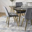 Mebel Elite Стіл Tinga 100 см, скляний, чорно-золотий, ME.TINGA/CZ/S - Home Club, зображення 4