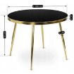 Mebel Elite Стіл Tinga 100 см, скляний, чорно-золотий, ME.TINGA/CZ/S - Home Club, зображення 9