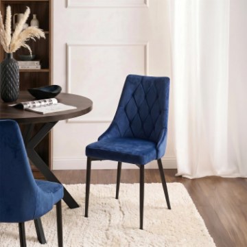 Mebel Elite Стілець Cork, темно-синій, велюровий, ME.CORK/GR/V/K - Home Club