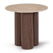 Mebel Elite Столик Almeria 50 см, травертин/горіх, ME.ALMERIA/TRAW/O/L - Home Club