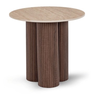 Mebel Elite Столик Almeria 50 см, травертин/горіх, ME.ALMERIA/TRAW/O/L - Home Club