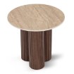Mebel Elite Столик Almeria 50 см, травертин/горіх, ME.ALMERIA/TRAW/O/L - Home Club, зображення 3