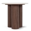 Mebel Elite Столик Almeria 50 см, травертин/горіх, ME.ALMERIA/TRAW/O/L - Home Club, зображення 4