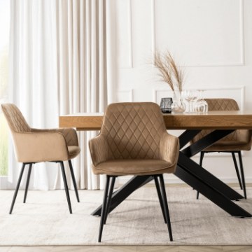 Mebel Elite Стілець Bresso, бежевий, велюровий, ME.BRESSO/BZ/CZ/V/K - Home Club