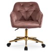 Mebel Elite Вращающееся кресло Konor, розовое, велюровое, ME.KONOR/R/ZL/V/FO - Home Club, изображение 3