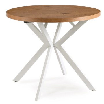 Mebel Elite Стол Lugo, раскладной, 90–190 см, дуб золотистый/белый, ME.LUGO/DZ/B/S - Home Club