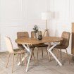 Mebel Elite Стіл Lugo, розкладний, 90–190 см, дуб золотистий/білий, ME.LUGO/DZ/B/S - Home Club, зображення 3