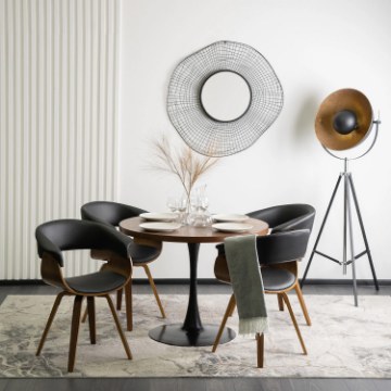 Mebel Elite Стул Ohio из экокожи, чёрный, с гнутой фанерой, ME.OHIO/CZ/DG/E/K - Home Club