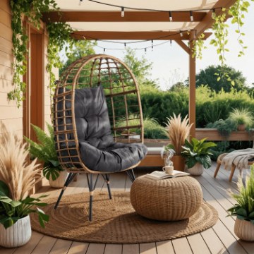 Mebel Elite Садовий крісло для відпочинку Madison, сіре, ME.MADISON/CP/NAT/T/FW - Home Club