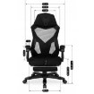 Mebel Elite Игровое вращающееся кресло Bing с подставкой для ног, чёрного цвета, ME.BING/CZ/T/FO - Home Club, изображение 12