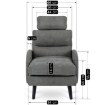 Mebel Elite Кресло для отдыха Henry с подставкой для ног, серого цвета, ME.HENRY/P/T/FW - Home Club, изображение 14