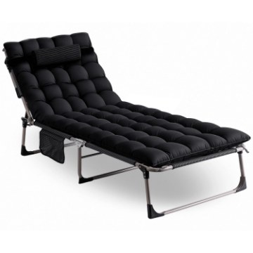Mebel Elite Садовый шезлонг «Полевая кровать» Venus, черный, ME.VENUS/CZ/T/LOZ - Home Club