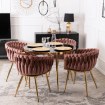 Mebel Elite Стілець Capi, рожевий, плетений, велюровий, ME.CAPI/R/ZL/V/K - Home Club, зображення 3