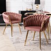 Mebel Elite Стілець Capi, рожевий, плетений, велюровий, ME.CAPI/R/ZL/V/K - Home Club, зображення 4