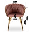 Mebel Elite Стілець Capi, рожевий, плетений, велюровий, ME.CAPI/R/ZL/V/K - Home Club, зображення 10