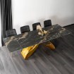 Mebel Elite Стол Luigi, керамический, раскладной, 160–240 см, черно-золотой мрамор/золотой, ME.LUIGI/CZZL/ZL/S160-240 - Home Club, изображение 3