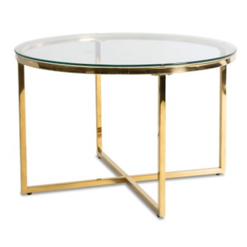 Mebel Elite Скляний столик Flip, прозорий/золотий, ME.FLIP/TR/ZL/L - Home Club