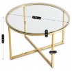 Mebel Elite Стеклянный столик Flip, прозрачный/золотой, ME.FLIP/TR/ZL/L - Home Club, изображение 7