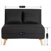 Mebel Elite Двухместное раскладное кресло Marry 2, чёрное, ME.MARRY2/CZ/DNAT/T/FW - Home Club, изображение 13