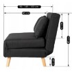 Mebel Elite Двухместное раскладное кресло Marry 2, чёрное, ME.MARRY2/CZ/DNAT/T/FW - Home Club, изображение 14