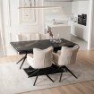 Mebel Elite Комплект: стол Ibiza 160–240 см, черный мрамор/черный, и 4 кресла July кремового цвета, IBIZA/CZZL/CZ/S160-240/JULY/KR/T/Z4/K - Home Club, изображение 2