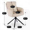 Mebel Elite Вращающееся кресло для гостиной June, бежевое, из вельвета, ME.JUNE/BZ/SZTR/K - Home Club, изображение 9